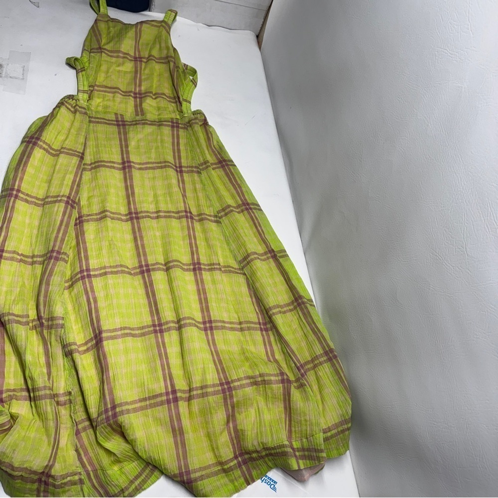 Free people the modern pinafore Plaid Midi Dress size L - Picture 6 of 11